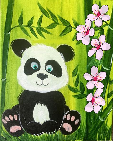 Bamboo Panda – Kid’s at-Home Paint Kit – unWined & Paint – Art & Wine ...