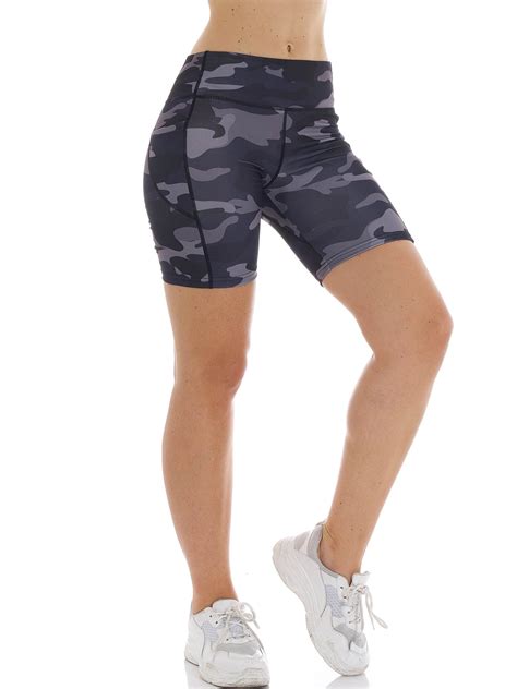 Women's Active High Rise Bike Shorts with Pocket - Walmart.com