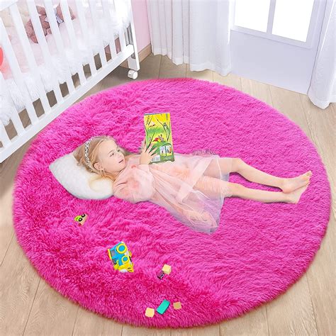 Noahas Luxury Round Fluffy Area Rugs for Bedroom Kids Girls Room ...