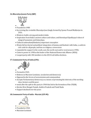 Notes on political parties_Grade 10 | PDF