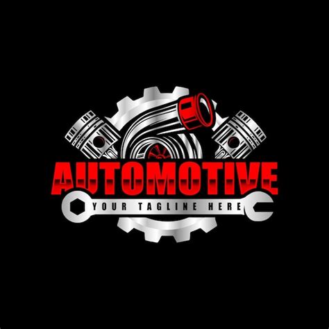 Pistão com design de vetor de design de logotipo premium automotivo de motor turbo | Vetor Premium