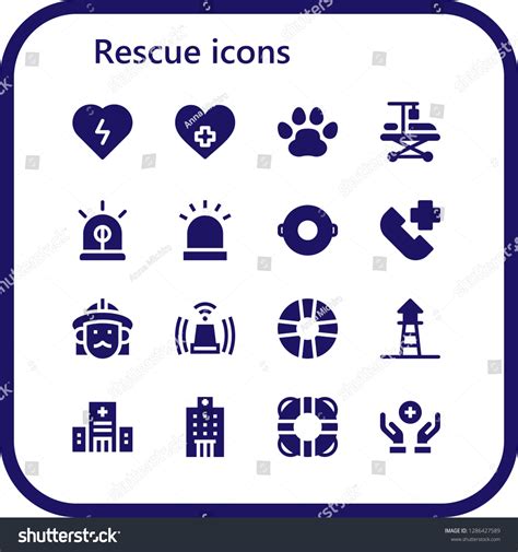 Rescue Icon Set 16 Filled Rescue Stock Vector (Royalty Free) 1286427589 | Shutterstock