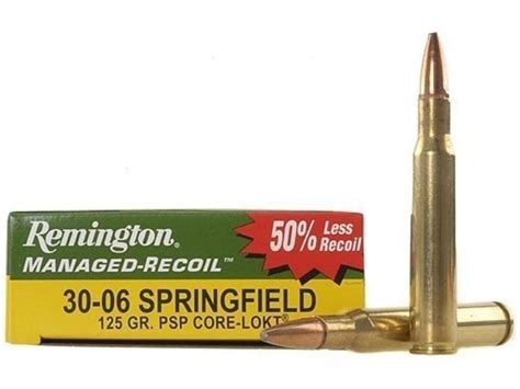 Remington Managed Recoil 30-06 Springfield Ammo 125 Grain Remington