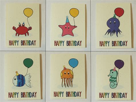 Birthday Cards Animal Birthday Card Pack Kids Happy | Etsy