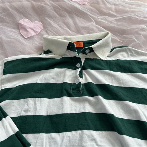 Women's Green and White Polo-shirts | Depop