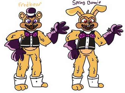 Fnaf redesigns (FredBear and Spring Bonnie) by RandomRedEngine on DeviantArt