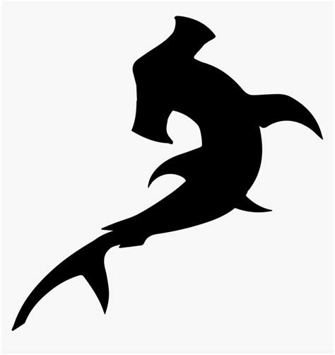 Hammerhead Shark Silhouette Scalloped Hammerhead - Hammerhead Shark Silhouette, HD Png Download ...