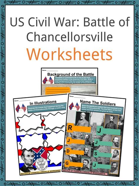 US Civil War: Battle of Chancellorsville Facts & Worksheets For Kids