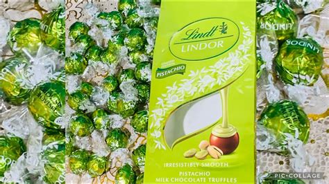 Lindt LINDOR Pistachio Milk Chocolate Truffles Limited Edition - YouTube