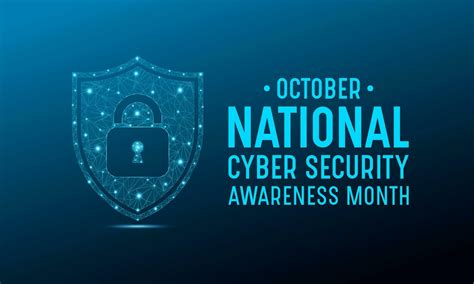 National cyber security awareness month is observed every year in october. Low poly style design ...