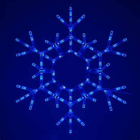 Kringle Traditions 36” Blue LED Snowflake Light, Fold-Flat Snowflake Decoration, Outdoor Lighted ...