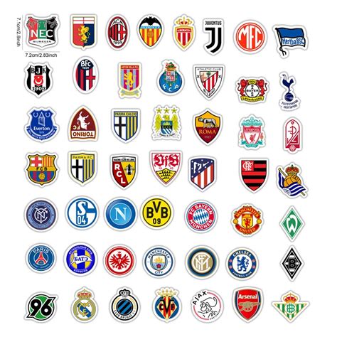 50pcs Soccer Football Clubs Logos Waterproof Stickers | Shopee Malaysia