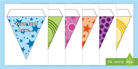 👉 Editable Patterned Kids Bunting | Bunting Template