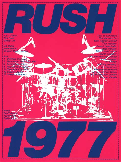 Rush Tour Program https://www.facebook.com/FromTheWaybackMachine | From The Wayback Machine ...