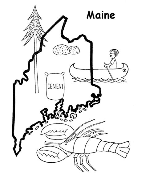 Maine State Flag Coloring Page Coloring Pages