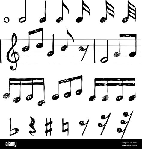 Music notes. Black treble clef stave f sharp minor major sounds vector ...