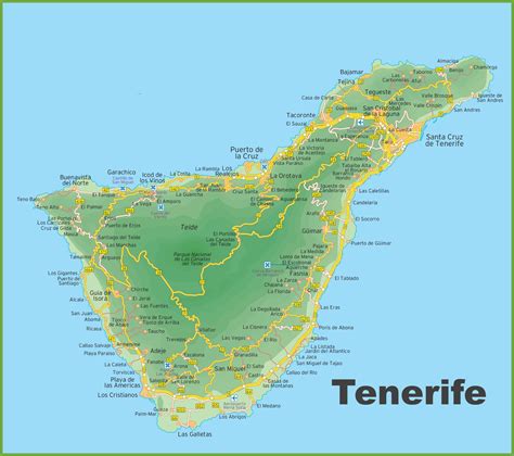 World Map Showing Tenerife | Draw A Topographic Map