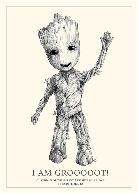 Baby Groot Poster by Lil-el-art on DeviantArt | Baby groot drawing ...