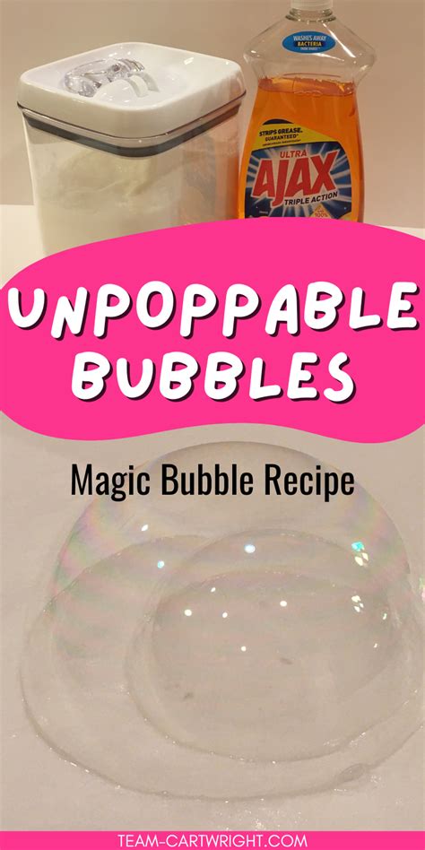 How To Make DIY Magic Unpoppable Bubbles - Team Cartwright | Bubble recipe, Homemade bubbles ...