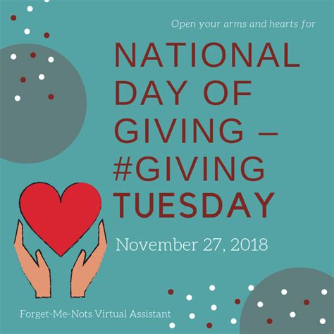 NATIONAL DAY OF GIVING-GIVING TUESDAY - NOVEMBER 27, 2018 Tuesday after Black Friday - Give to a ...