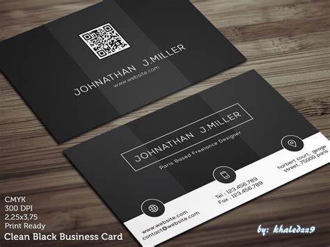 Clean Black Business Card by khaledzz9 on DeviantArt