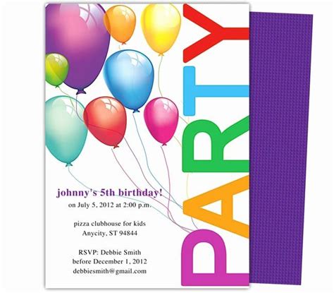 Microsoft Word Birthday Invitation Template Unique 5 Birthday ...