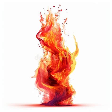 Stunning Fire Tornado Artwork, Isolated on a White Background, Ai Generated Stock Illustration ...