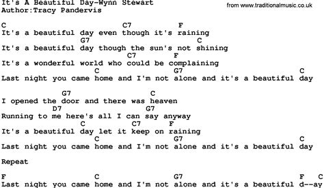 Country Music:It's A Beautiful Day-Wynn Stewart Lyrics and Chords