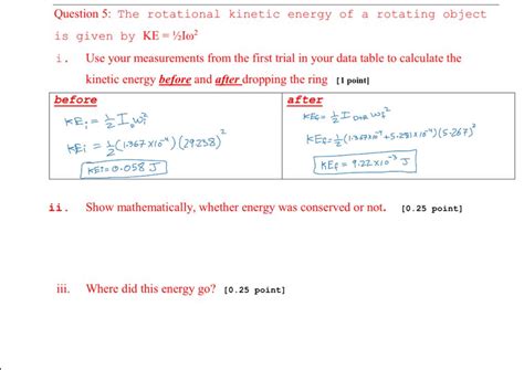 Solved Question 5: The rotational kinetic energy of a | Chegg.com