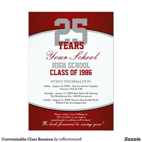 Customizable Class Reunion Invitation | Zazzle.com | Reunion ...