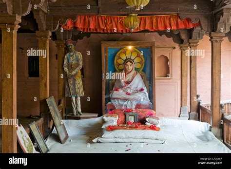 Rani Ahilya Bai shrine, Holkar dynasty, Heritage Hotel Ahilya Fort, Maheshwar, Madhya Pradesh ...