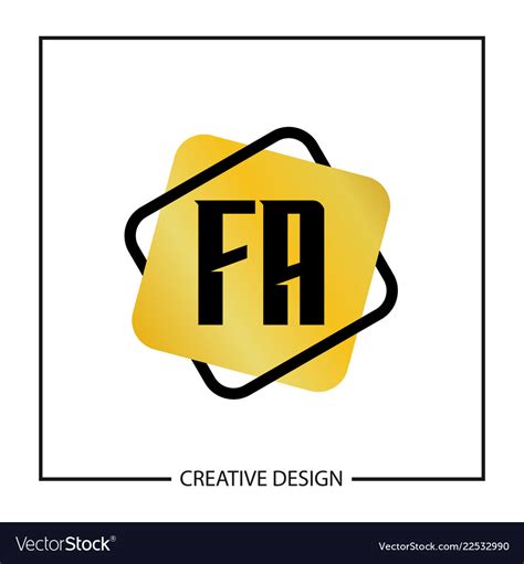 Initial letter fa logo template design Royalty Free Vector