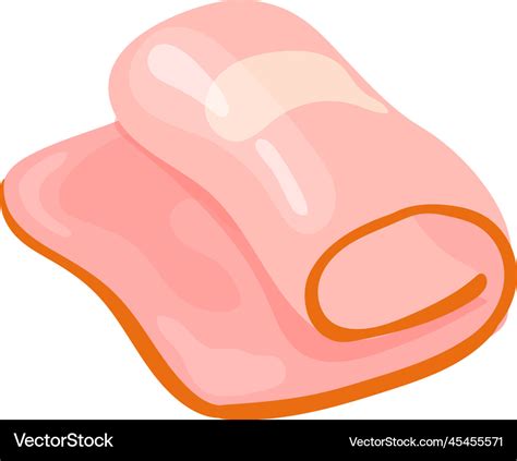 Ham slice cartoon icon meat delicacy product Vector Image