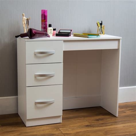 Hulio White 3 Drawer Dressing Table | Lounge Furniture | HD365