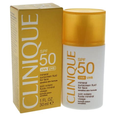 Broad Spectrum SPF 50 Mineral Sunscreen Fluid for Face by Clinique for ...