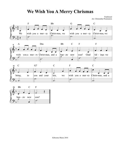 We Wish You A Merry Christmas Sheet Music and Song for Kids! | Christmas piano music, Christmas ...