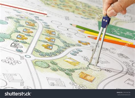 Landscape Designs Blueprints For Resort. Stock Photo 278194736 ...