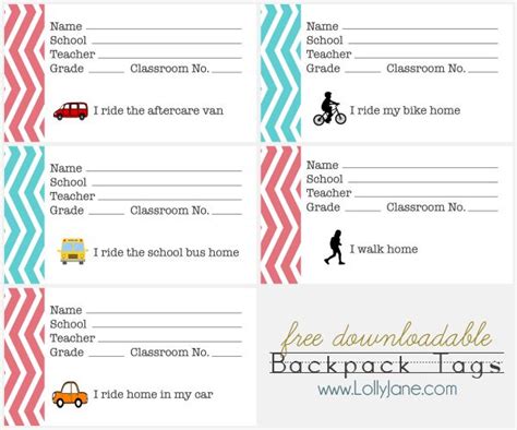 Back-to-school DIY backpack tag | free printable | School diy, Diy ...