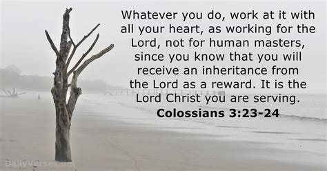 Colossians 3:23-24 - Bible verse - DailyVerses.net