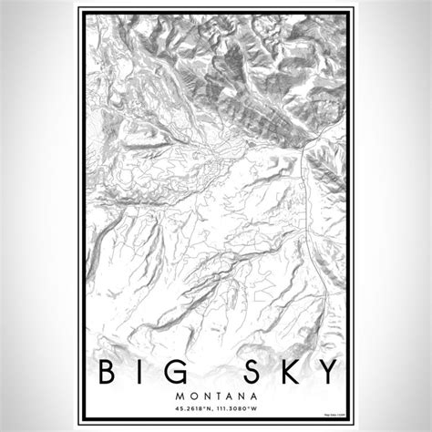 Big Sky - Montana Map Print in Classic — JACE Maps