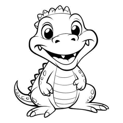 Premium Vector | Crocodile colouring book for kids vector illustration