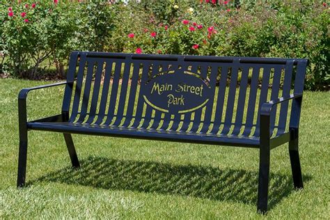 Customized Metal Park Benches | Metal outdoor bench, Memorial benches ...