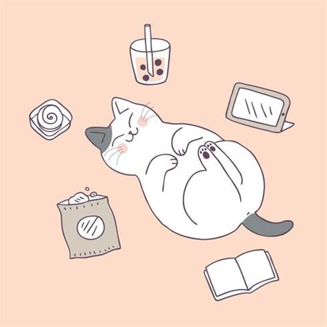 Cartoon cute cat sleeping vector. 621791 Vector Art at Vecteezy