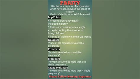 Parity Nullipara Primipara Multipara Grand Multipara | Nursing ...