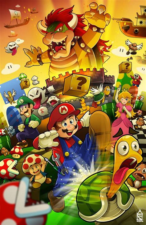 Games Fanart by Fabiano Santos, via Behance | Super mario art, Mario art, Mario and luigi