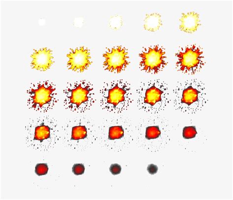 Attached Are Various Explosion Sprites Created With - 8 Bit Explosion Sprite Sheet Transparent ...