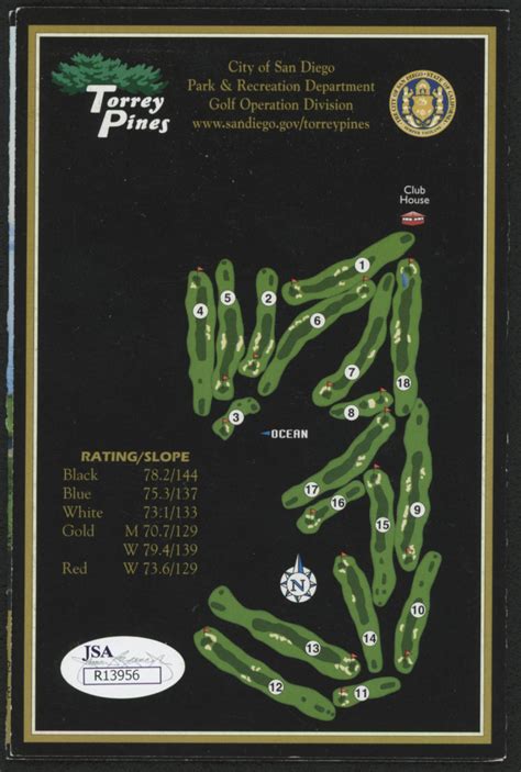 Michael Allen Signed Torrey Pines Golf Course Scorecard (JSA COA ...