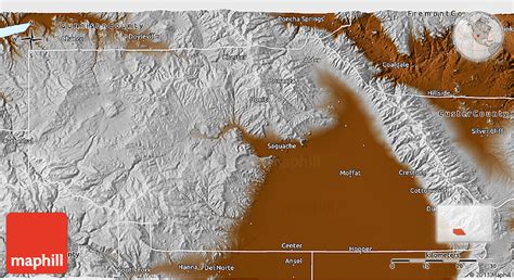 Physical 3D Map of Saguache County