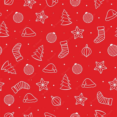 Premium Vector | Red minimalist christmas background seamless pattern