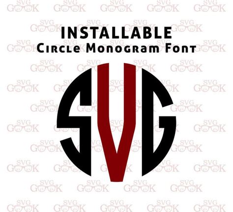 Circle Monogram Font, Installable font, true type font, Round monogram ...